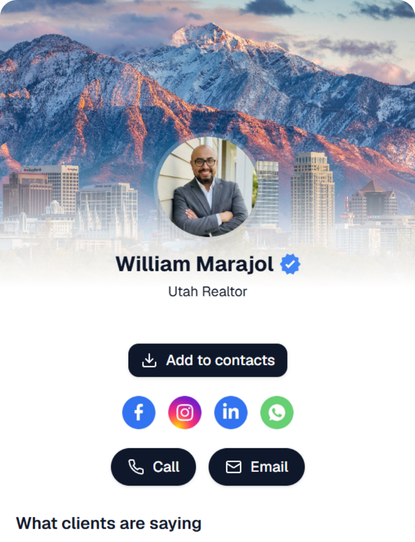 Agent profile card